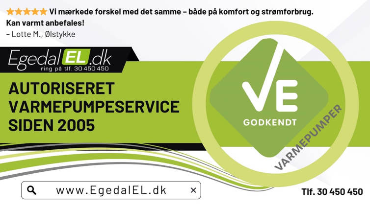 Autoriseret varmepumpe service Sjælland EgedalEL